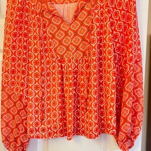 Women's Red Patterned Top